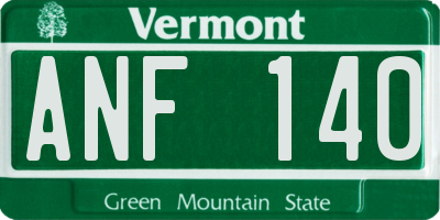 VT license plate ANF140