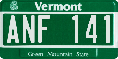 VT license plate ANF141