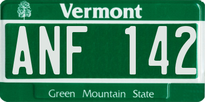 VT license plate ANF142