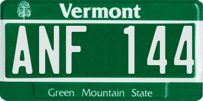 VT license plate ANF144