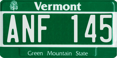 VT license plate ANF145