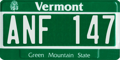 VT license plate ANF147