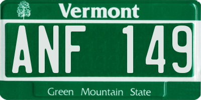 VT license plate ANF149