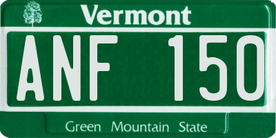 VT license plate ANF150