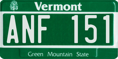 VT license plate ANF151