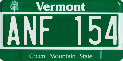 VT license plate ANF154