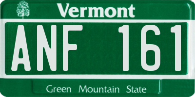 VT license plate ANF161
