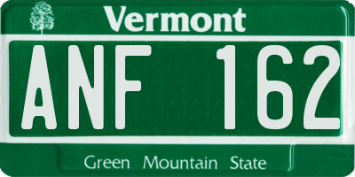 VT license plate ANF162