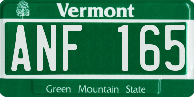 VT license plate ANF165