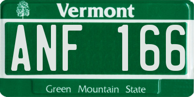 VT license plate ANF166