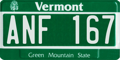 VT license plate ANF167