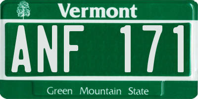 VT license plate ANF171