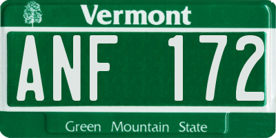 VT license plate ANF172