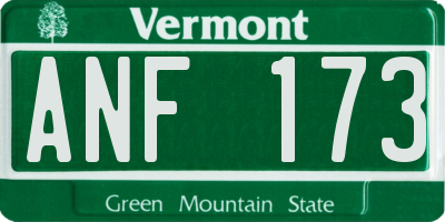 VT license plate ANF173