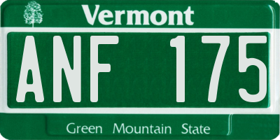 VT license plate ANF175