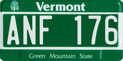 VT license plate ANF176