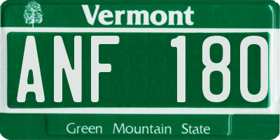 VT license plate ANF180