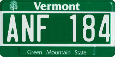 VT license plate ANF184
