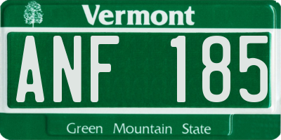 VT license plate ANF185