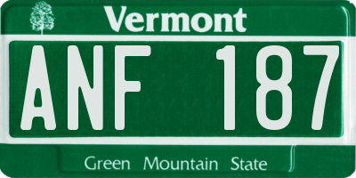 VT license plate ANF187