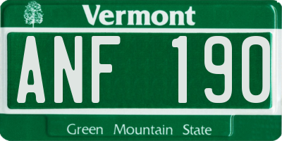 VT license plate ANF190