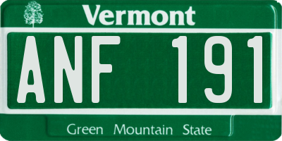 VT license plate ANF191