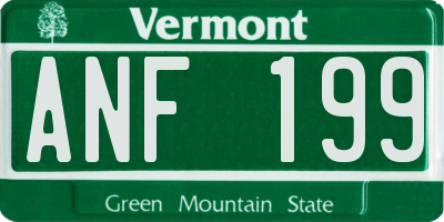 VT license plate ANF199