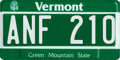 VT license plate ANF210
