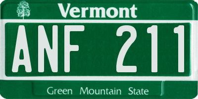VT license plate ANF211