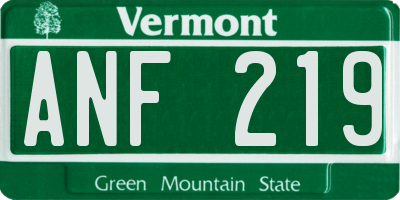 VT license plate ANF219