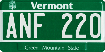 VT license plate ANF220