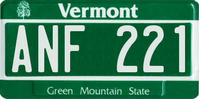 VT license plate ANF221