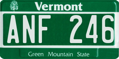 VT license plate ANF246