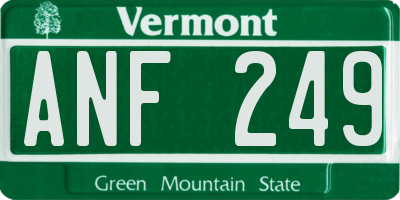 VT license plate ANF249