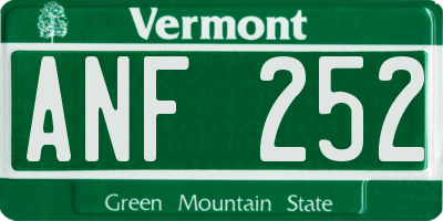 VT license plate ANF252