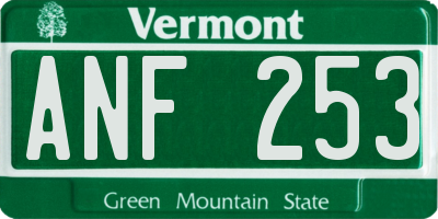 VT license plate ANF253