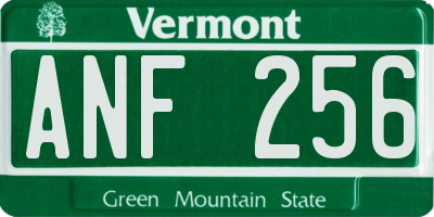 VT license plate ANF256