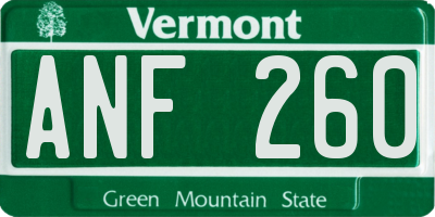 VT license plate ANF260