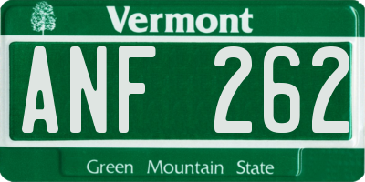 VT license plate ANF262