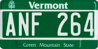 VT license plate ANF264
