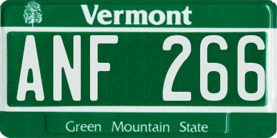 VT license plate ANF266