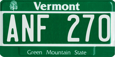 VT license plate ANF270
