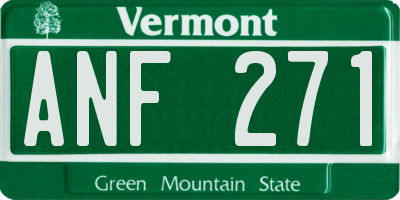VT license plate ANF271