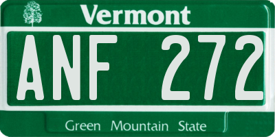 VT license plate ANF272