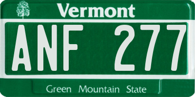 VT license plate ANF277