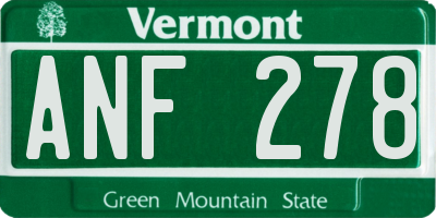 VT license plate ANF278