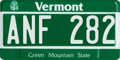 VT license plate ANF282
