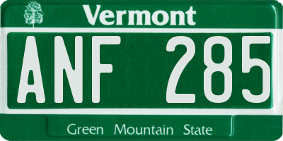 VT license plate ANF285