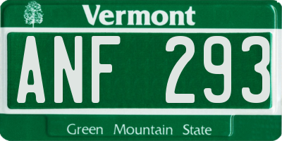 VT license plate ANF293