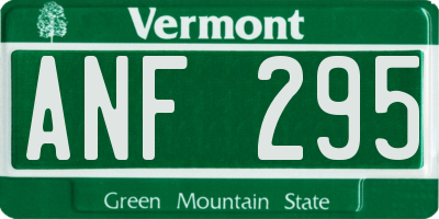 VT license plate ANF295
